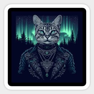 Silver Bengal Cat Sticker